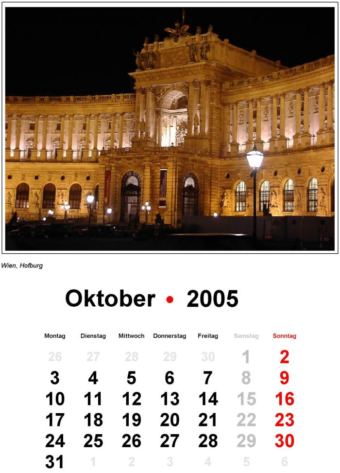 2005 kalender 2005 Calendar