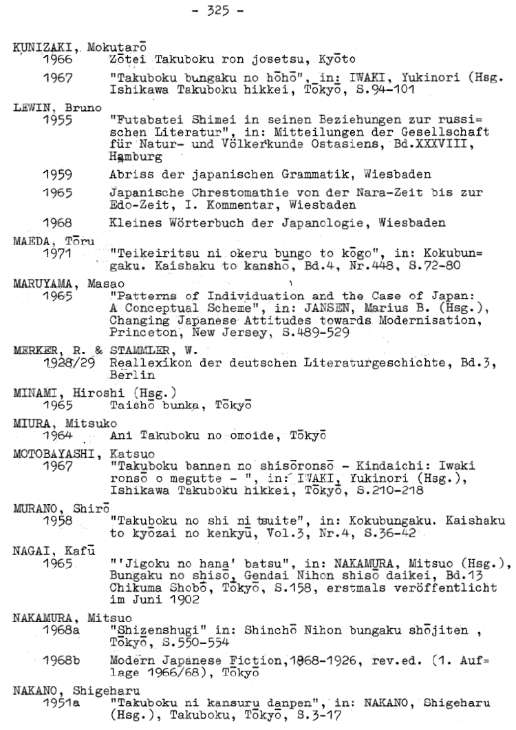 Literaturliste 325